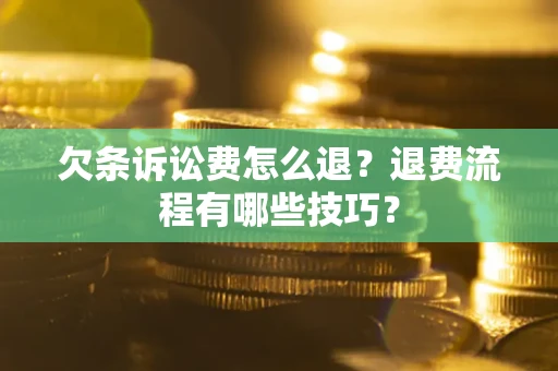 济南欠条诉讼费怎么退？退费流程有哪些技巧？
