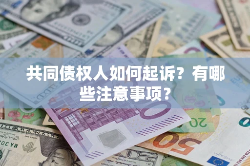济南共同债权人如何起诉？有哪些注意事项？